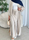 Beige kimono and maxi skirt set