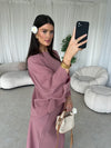 Dusty pink cape top and skirt set