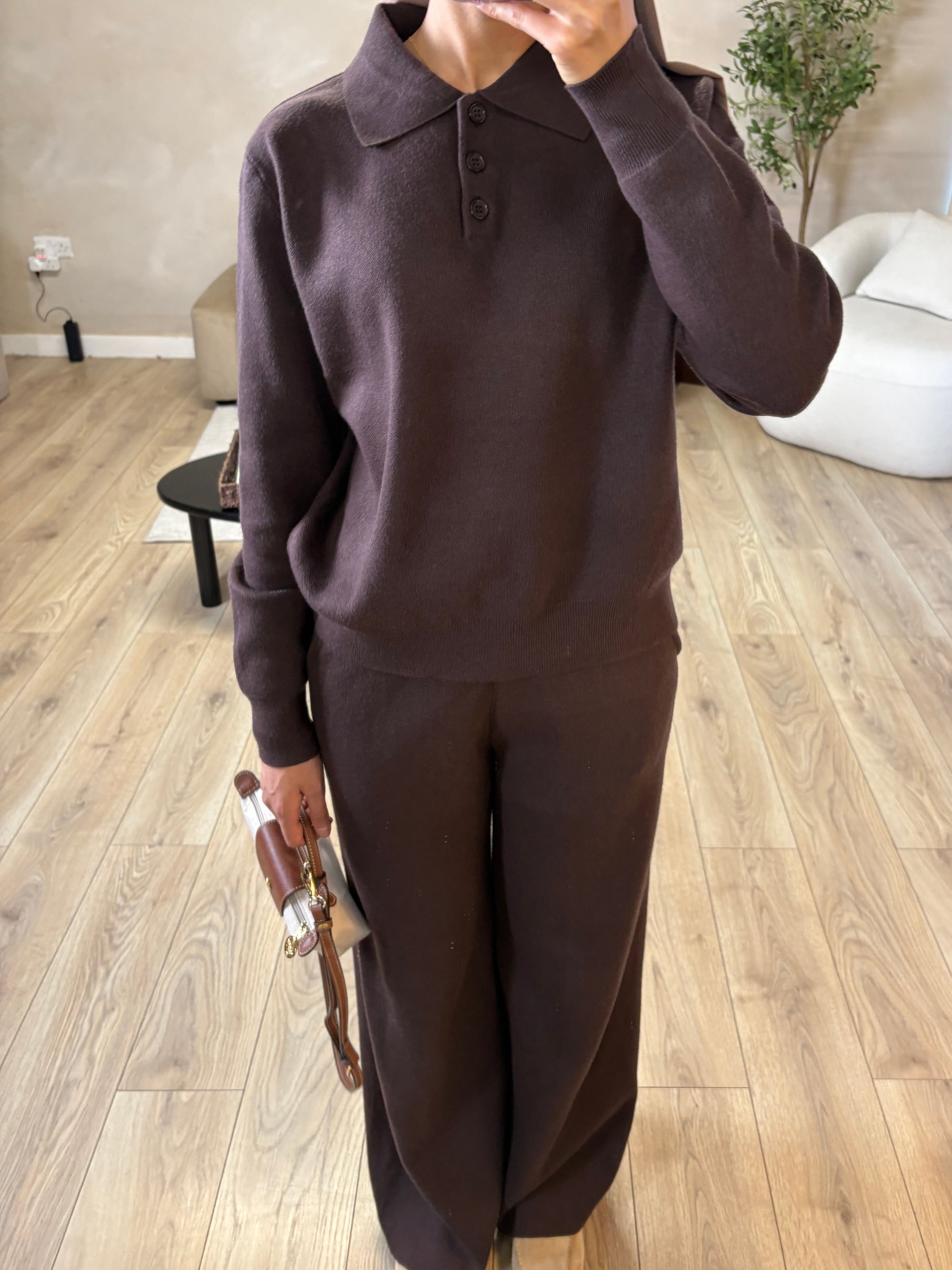 Brown luxe knit set
