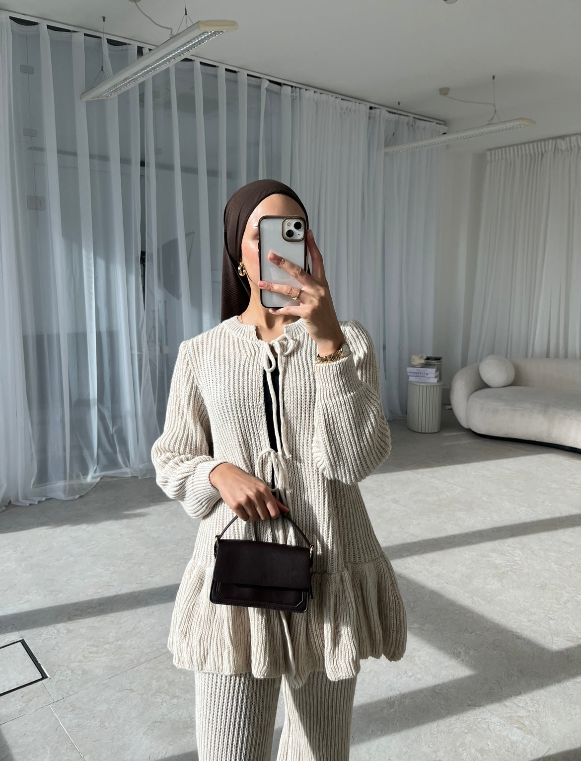 Beige bow co-ord