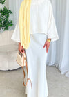 ( PRE-ORDER) White cape top and skirt set