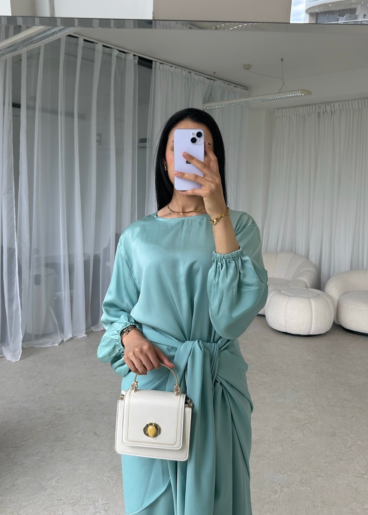 Baby blue wrap dress