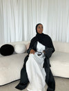 2 piece organza abaya