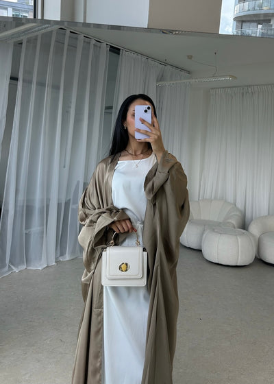 Beige Open Abaya