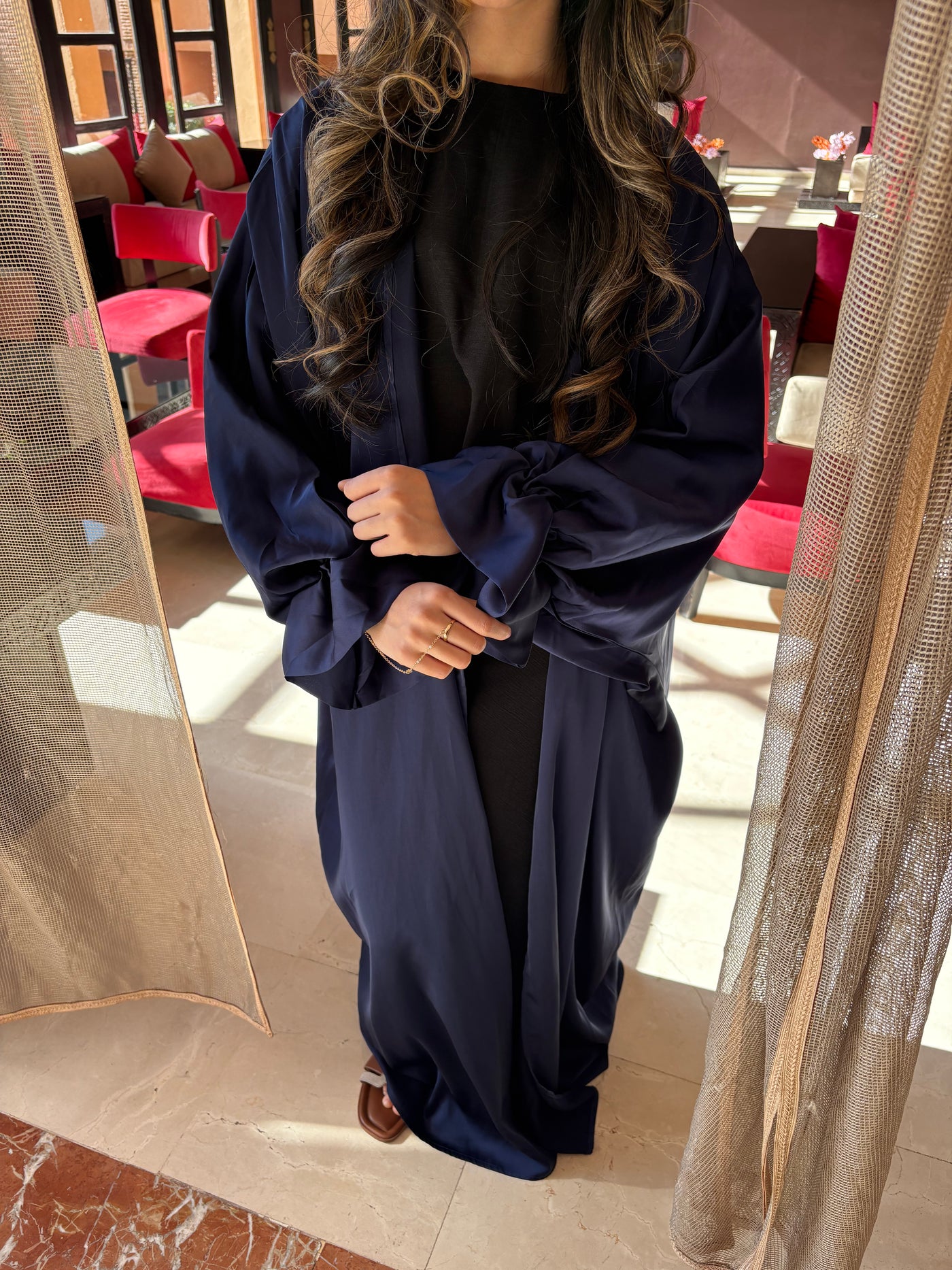 Navy Open Abaya (pre-order)
