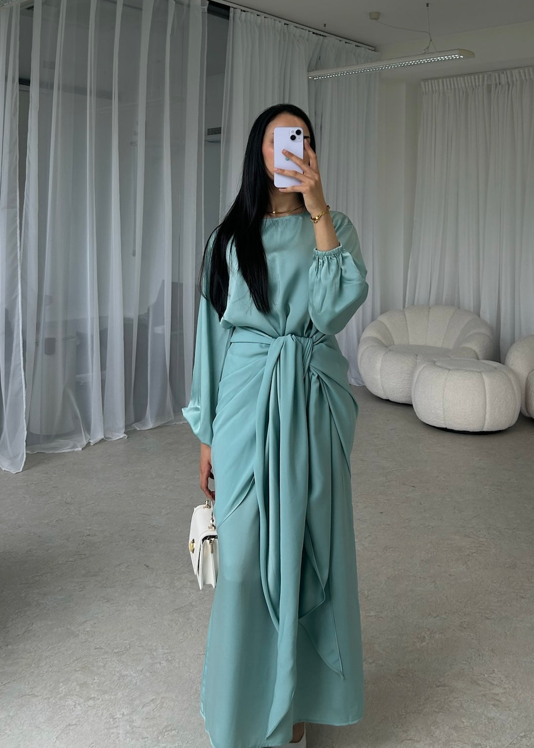 Baby blue wrap dress
