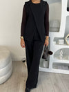 Sleeveless blazer and wide leg trouser suit (TALL)