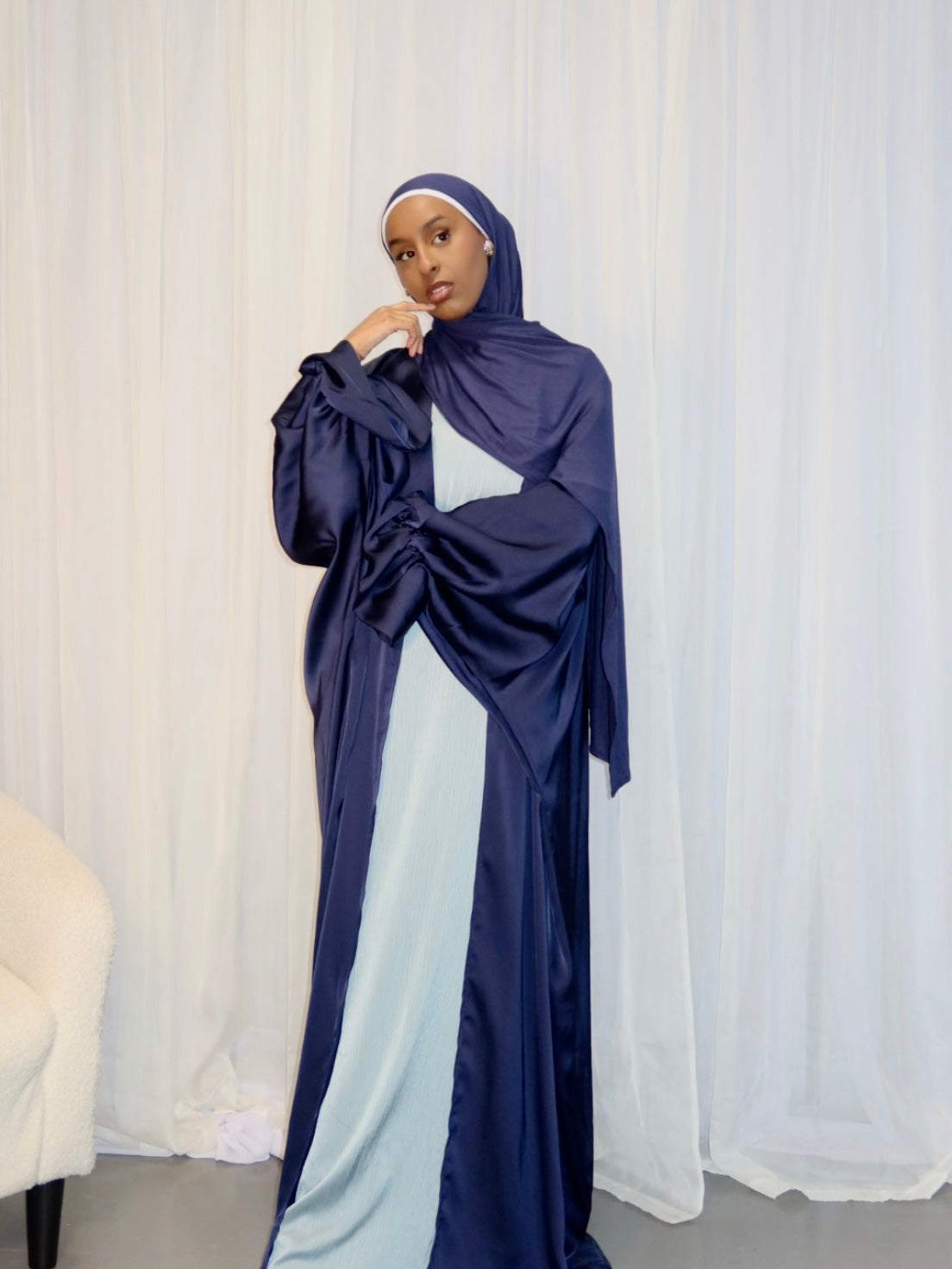 Navy Open Abaya (pre-order)