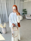 ( PRE-ORDER) White cape top and skirt set