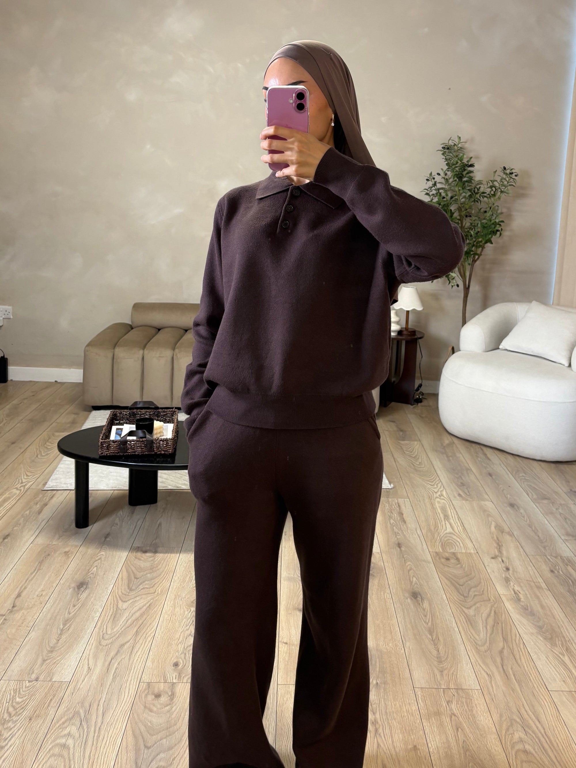 Brown luxe knit set