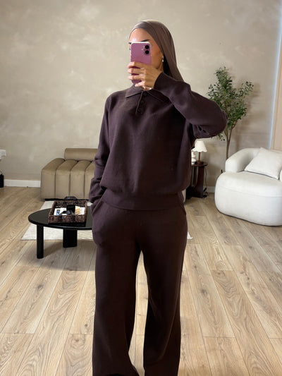Brown luxe knit set