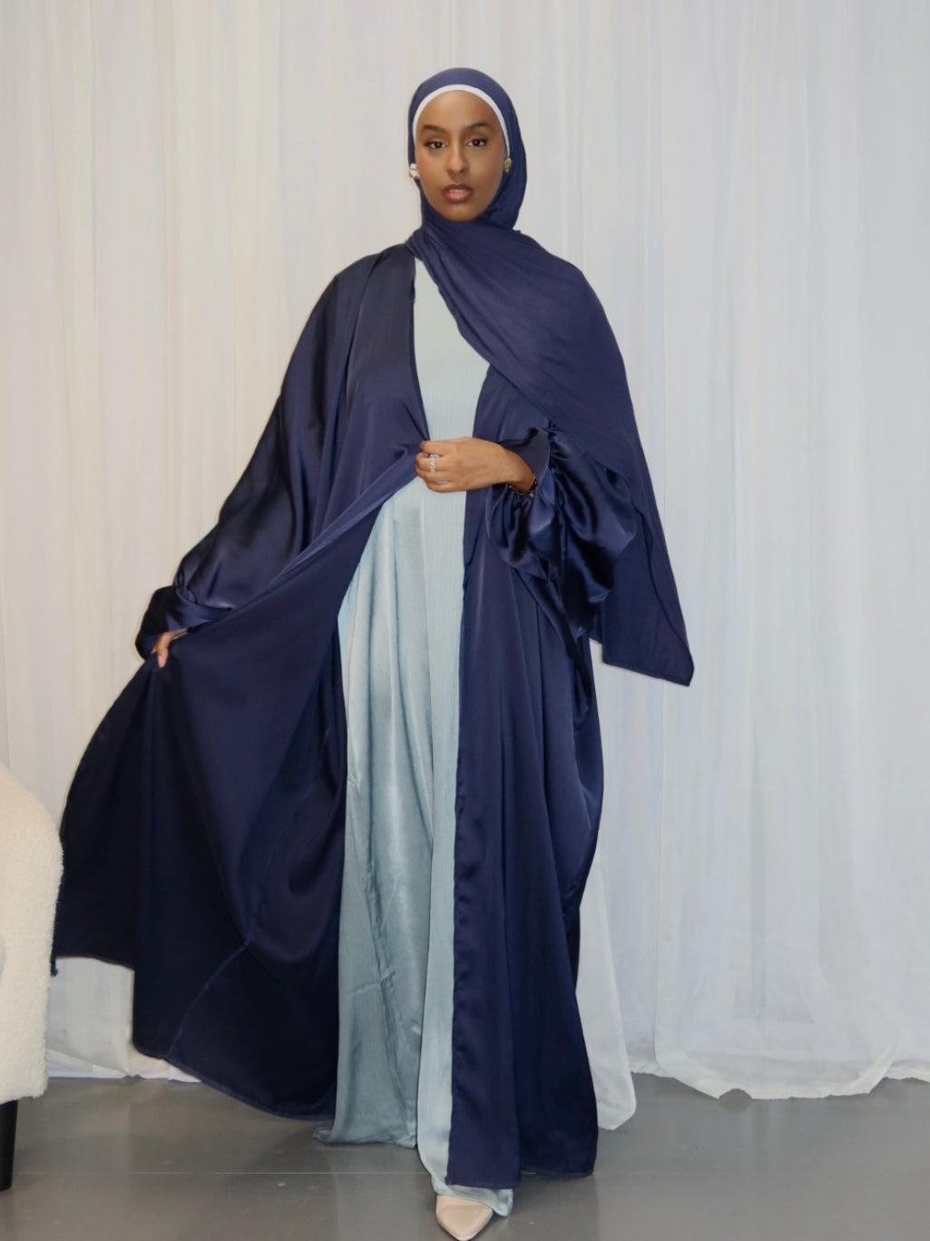 Navy Open Abaya (pre-order)