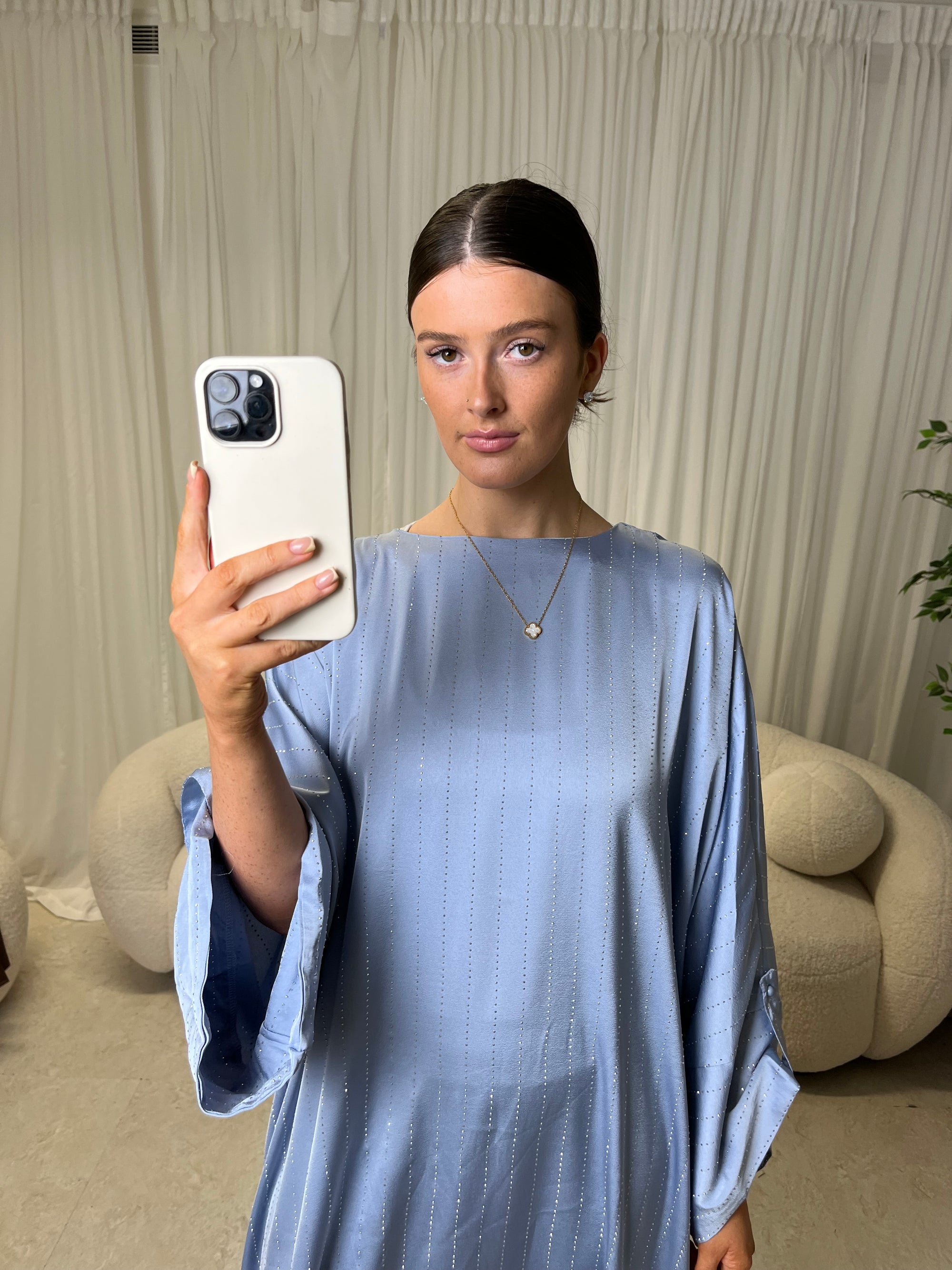 Baby blue gem kaftan