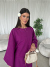 (PRE-ORDER) Mauve cape top and skirt set