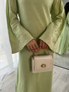 Lime green embroidered maxi dress