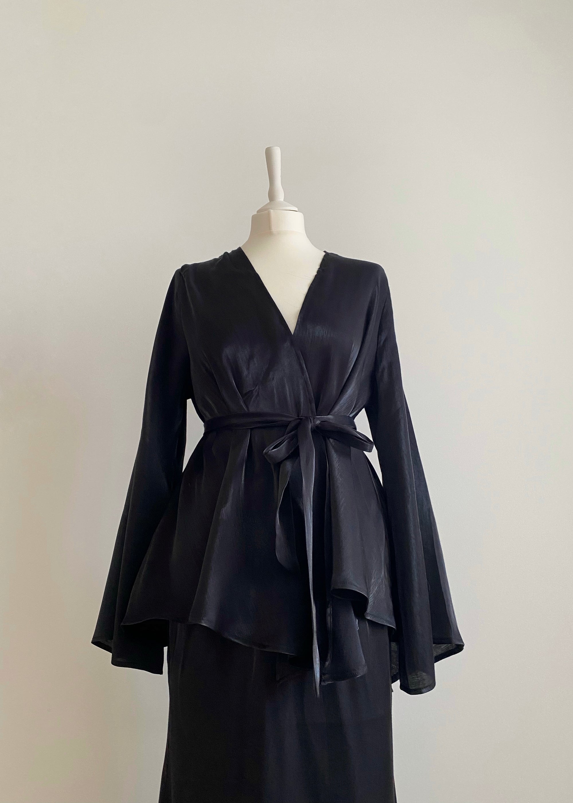 Black Wrap Skirt Set